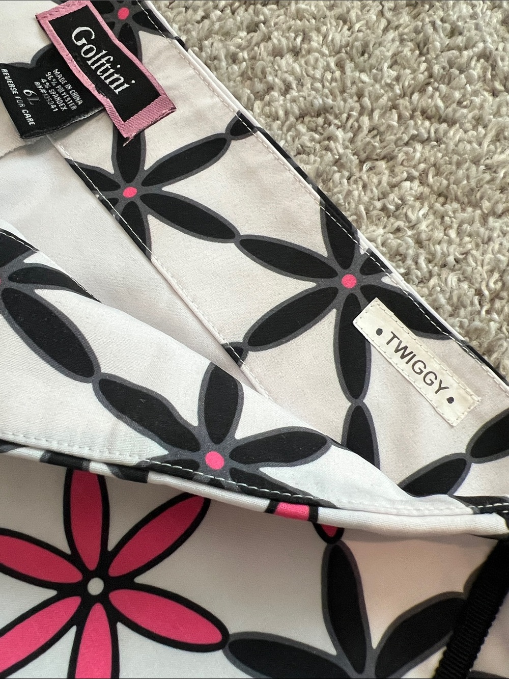 Golfini Twiggy Skort Size 6 Black White Pink Floral Golf Tennis - Picture 6 of 16